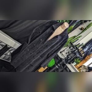 Adrianna Papell Black Faux Fur Trench Coat XL NWT